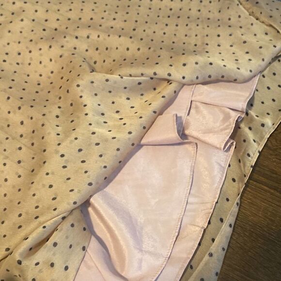 A9 Sugarlips Tan Brown Polka Dot High Neck Hi Low Maxi Dress Size XS EUC - Picture 9 of 9